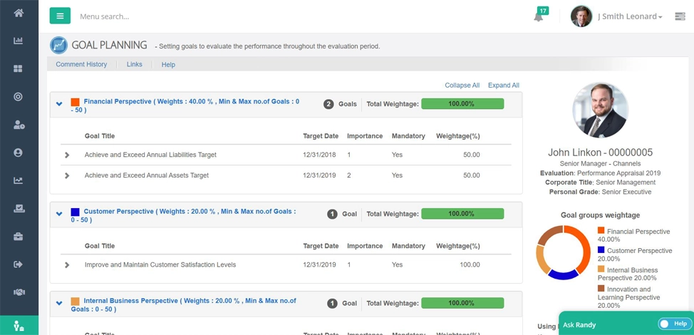Performance review dashboard preview