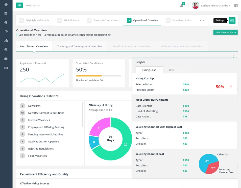 Recruitment dashboard preview