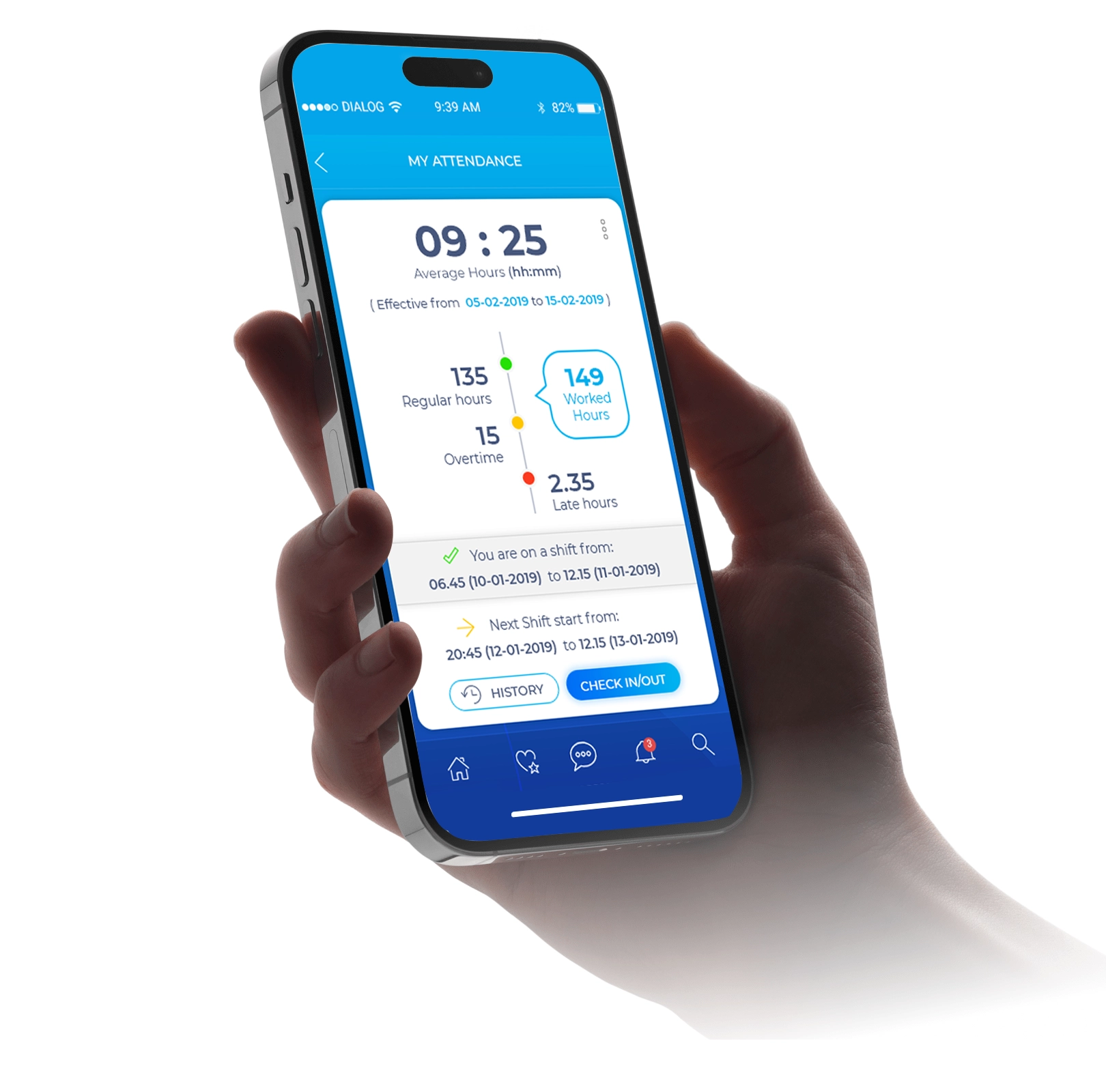 PeoplesHR mobile app attendance preview